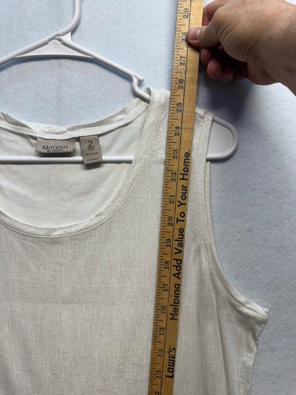 Easywear By Chicos Sleeveless Beige Rayon Tank Top Size 2 - Picture 4 of 4